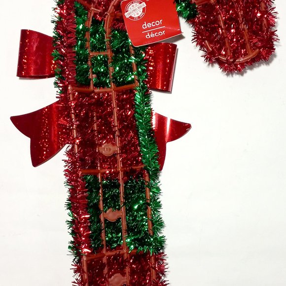 Christmas House Decor Christmas Candy Cane Wreath Hanger Tinsel Wall Hanging Dec - Picture 5 of 8